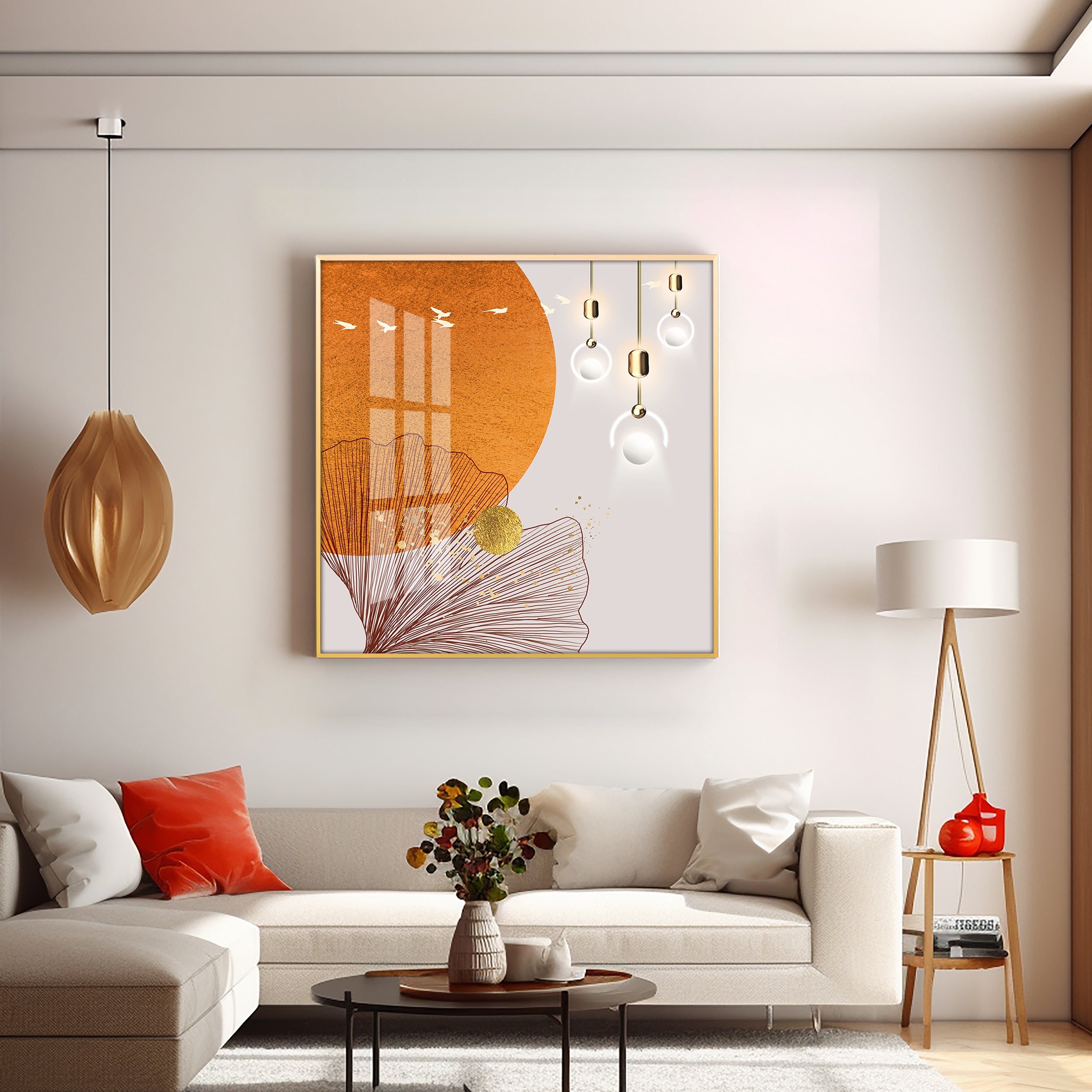 Abstract Geometric Design Premium Acrylic Square Wall Art