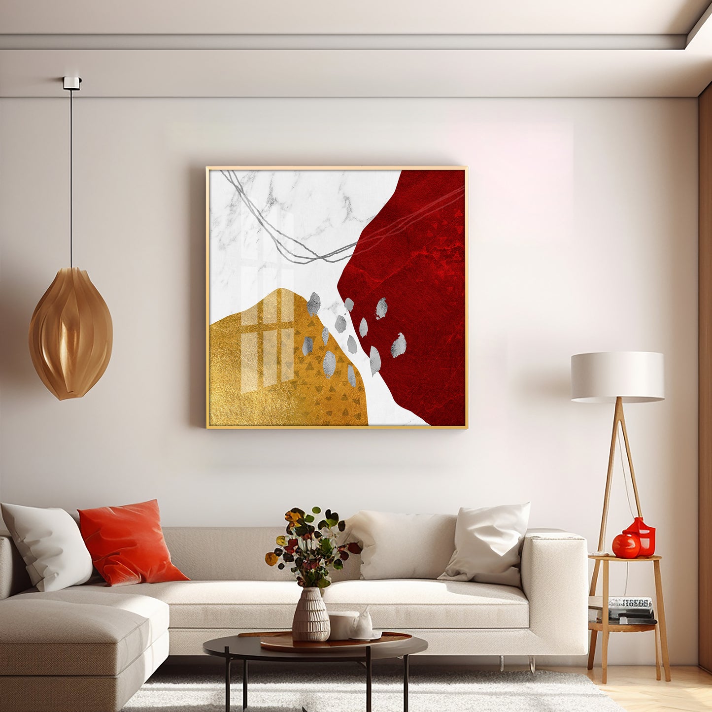 Crimson Elegance Premium Acrylic Square Wall Art