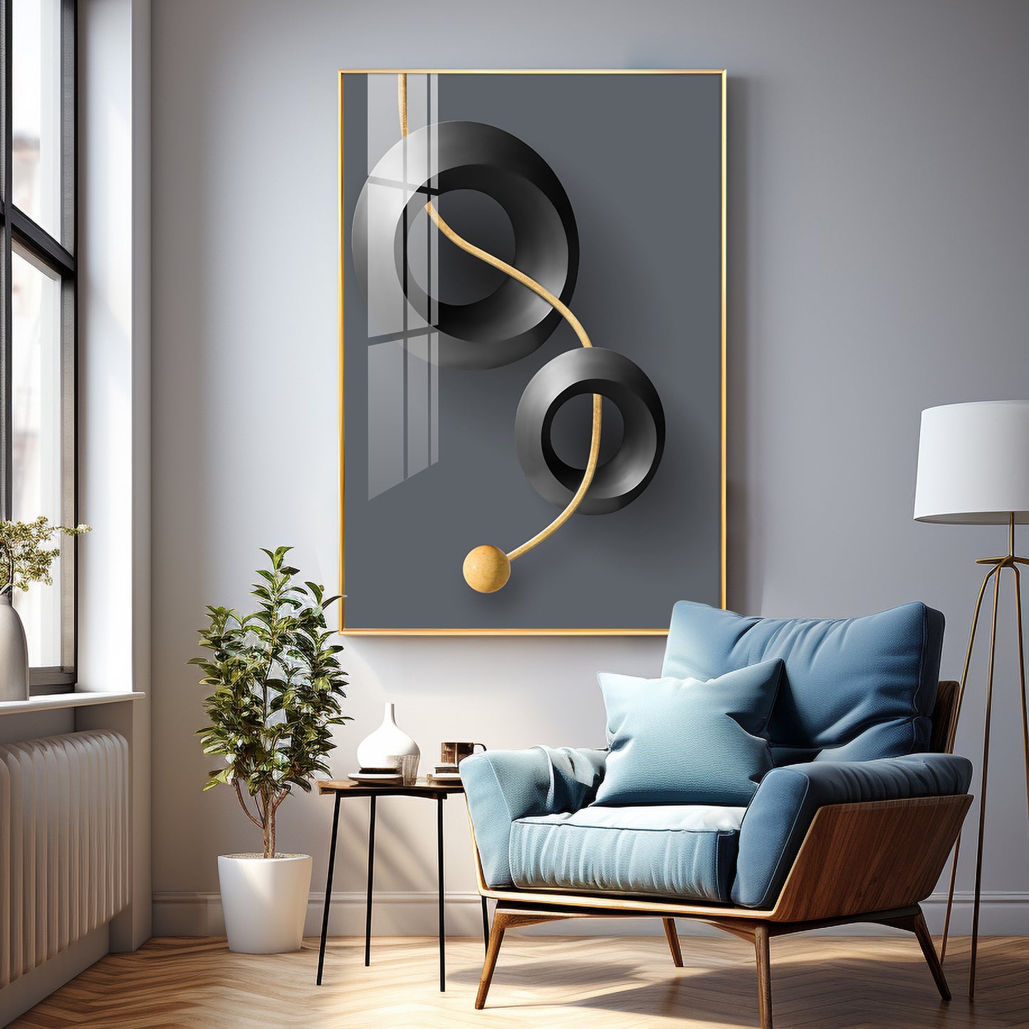 Aerial Rings Premium Acrylic Vertical Wall Art
