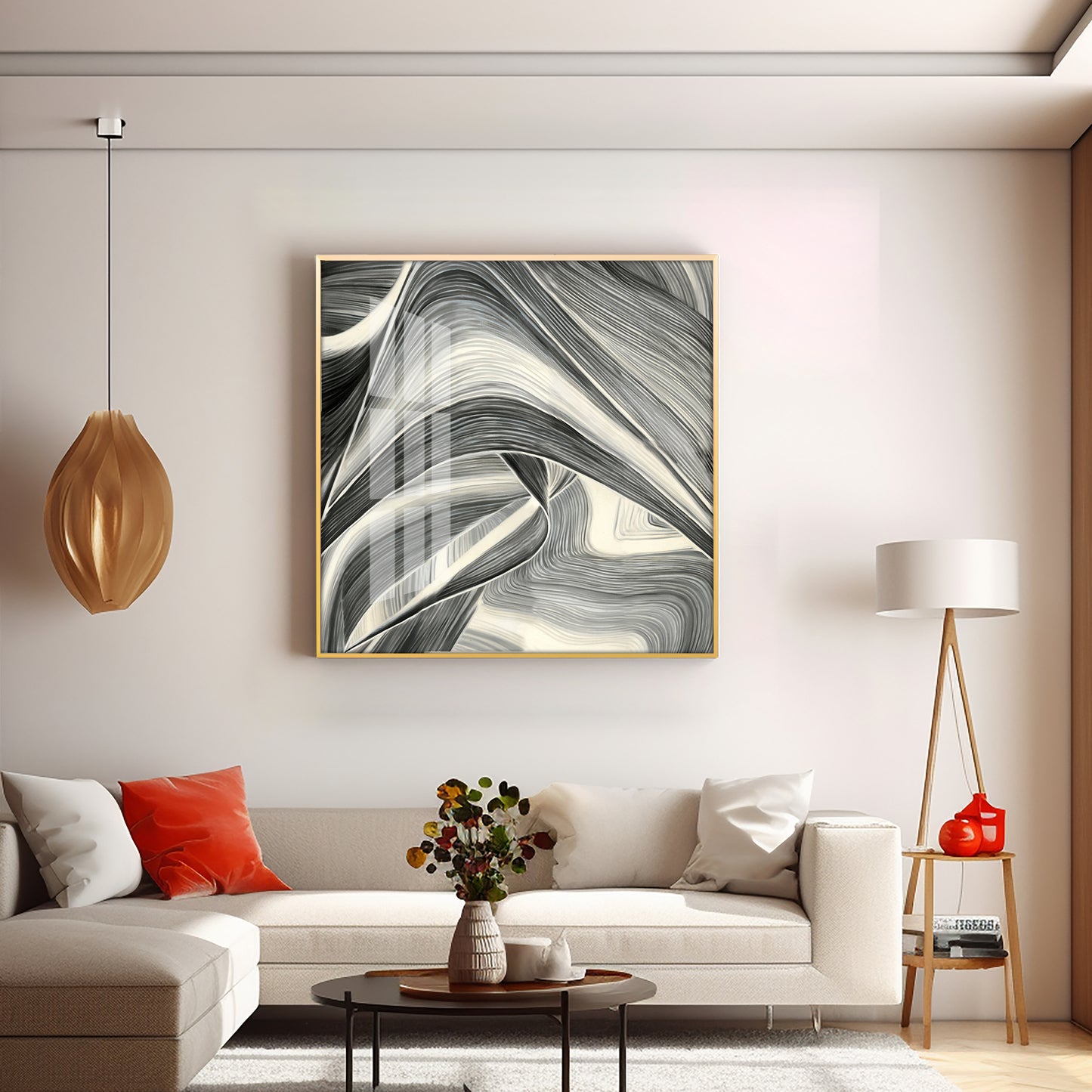 Linee Astratte Premium Acrylic Square Wall Art