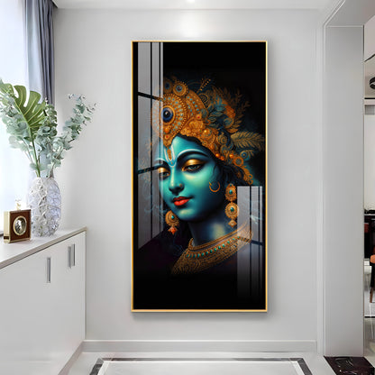 Lord Shree Krishna Premium Acrylic Vertical Wall Art
