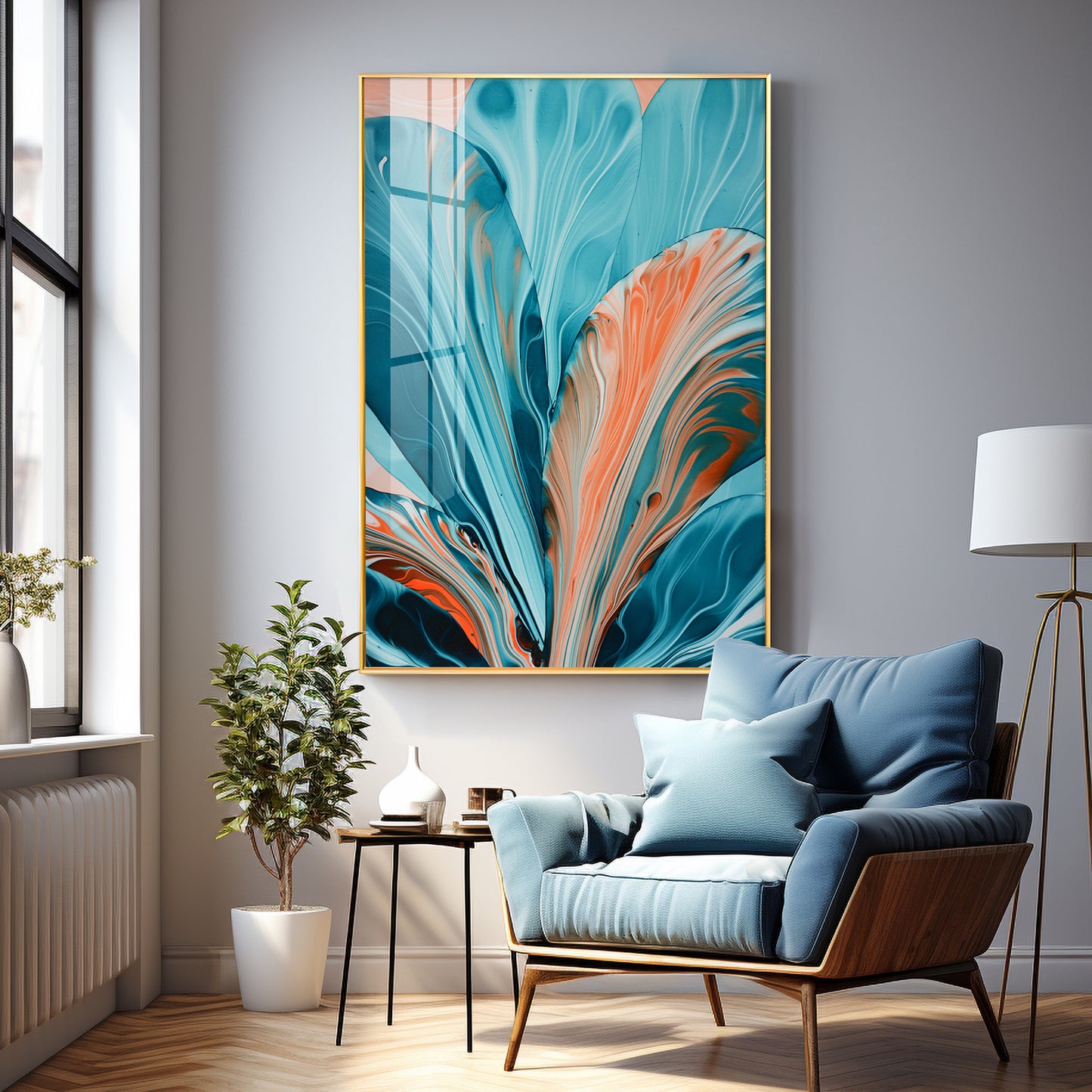Vibrant Bloom Fusion Premium Acrylic Vertical Wall Art