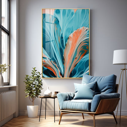 Vibrant Bloom Fusion Premium Acrylic Vertical Wall Art