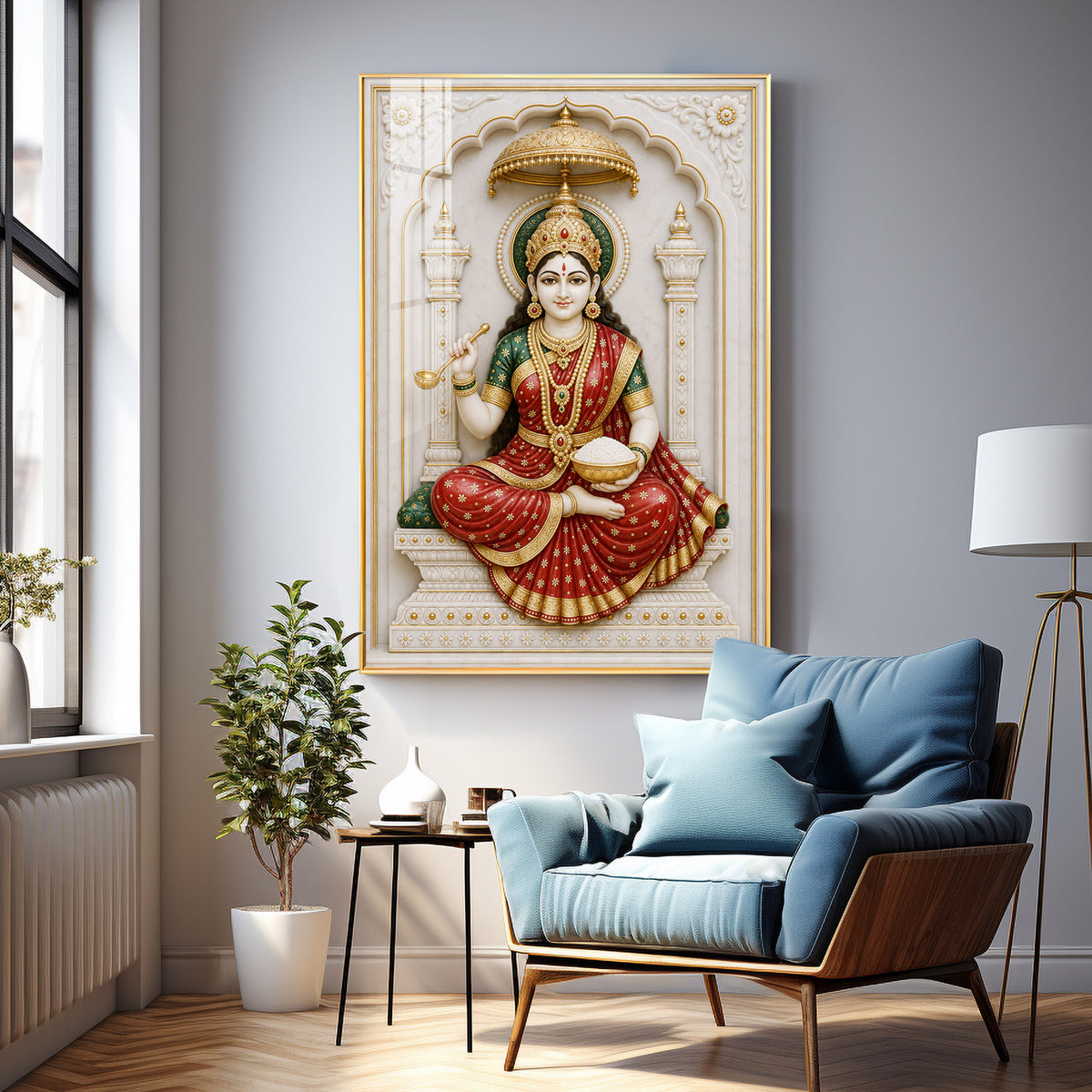 Divine Mata Annapurna Premium Acrylic Vertical Wall Art