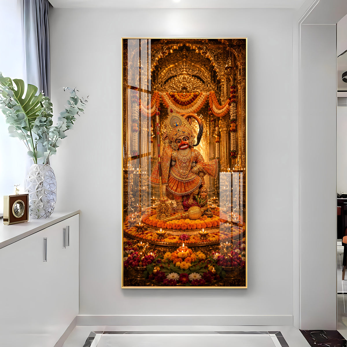 Divine Salangpur Hanumanji Premium Acrylic Vertical Wall Art