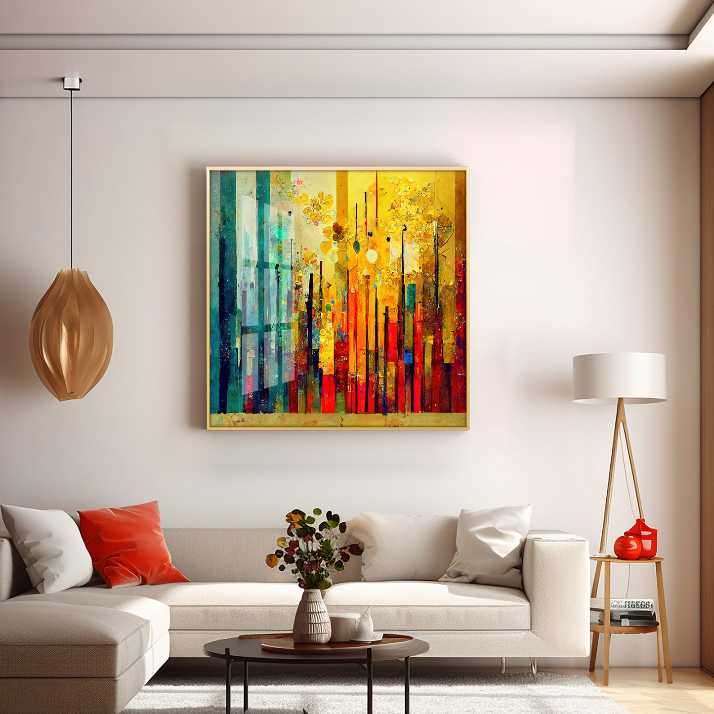 Multi Color Abstract Art Premium Acrylic Square Wall Art