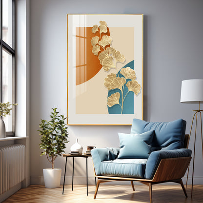 Ginko Leaf Premium Acrylic Vertical Wall Art