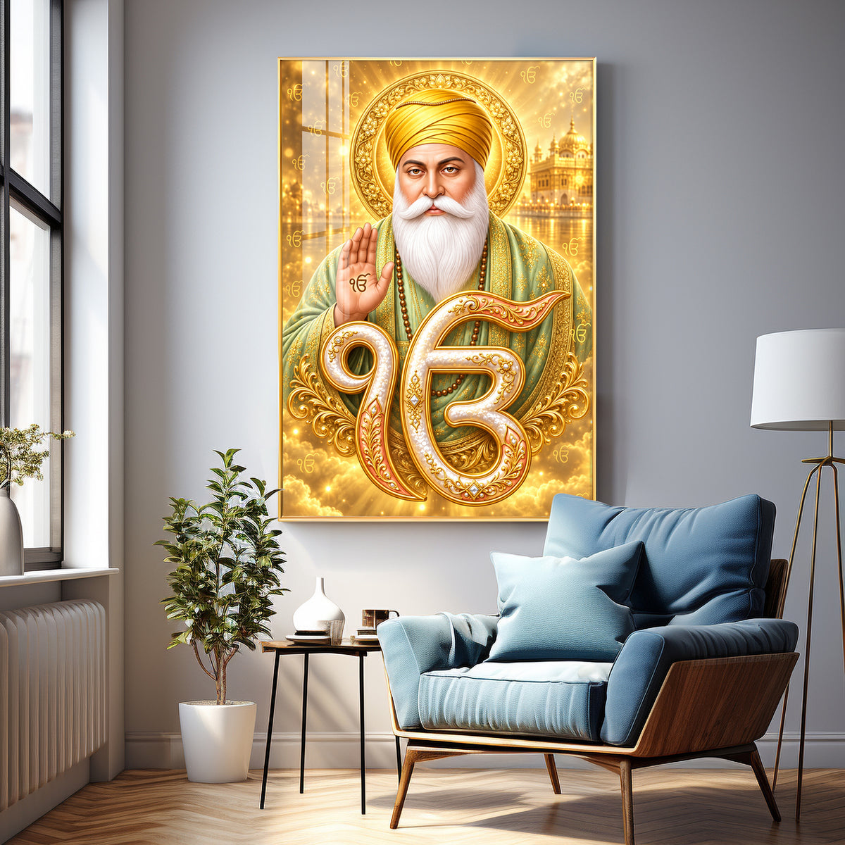Divine Sri Guru Nanak Dev Ji Premium Acrylic Vertical Wall Art