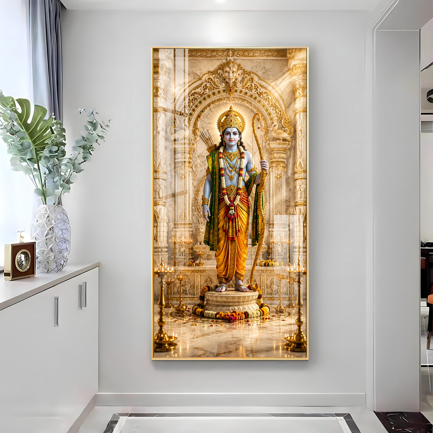 Depicting Lord Rama Premium Acrylic Vertical Wall Art