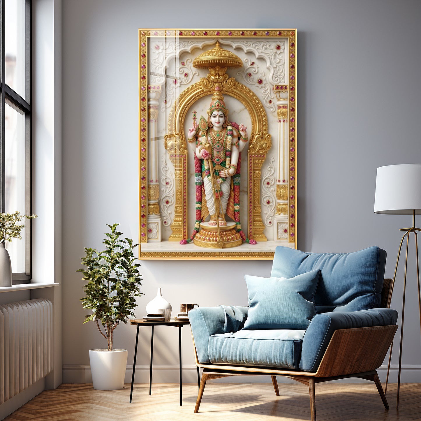 Lord Murugan Ji Premium Acrylic Vertical Wall Art
