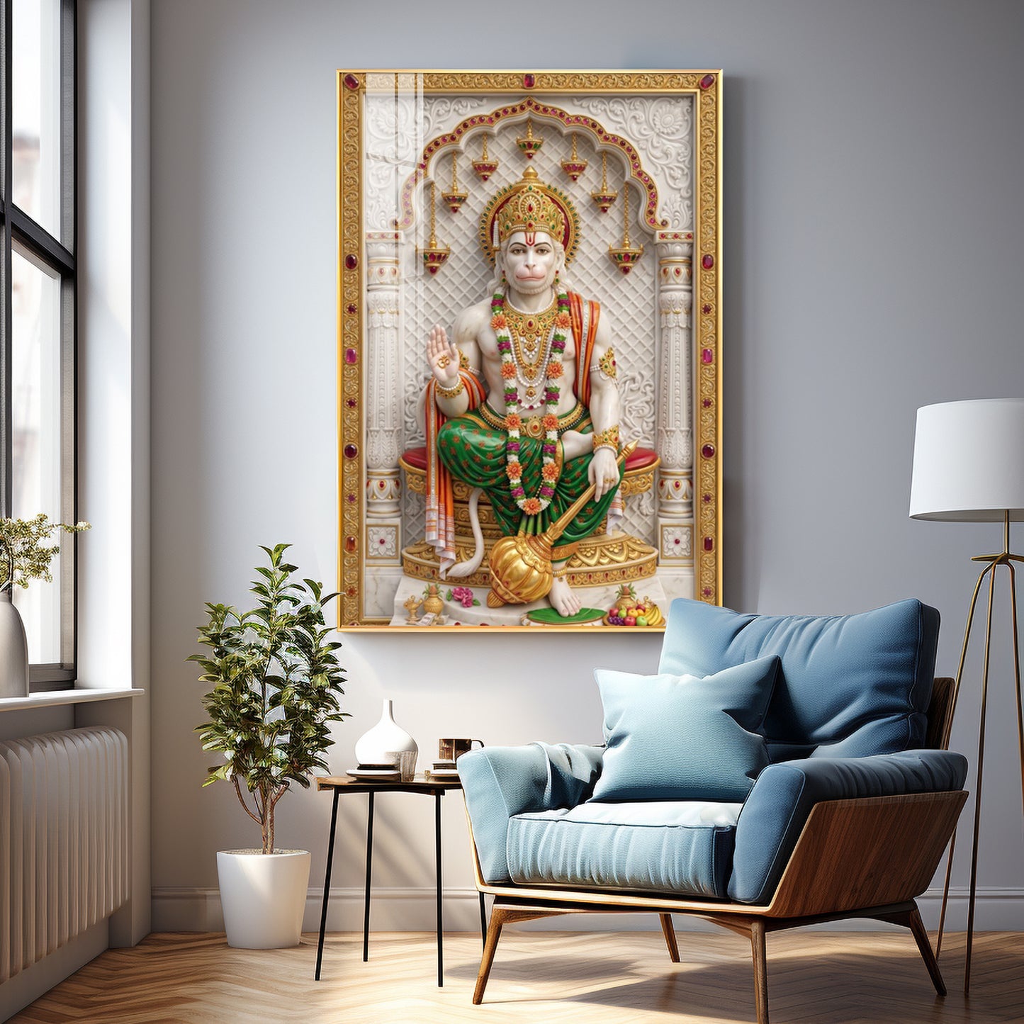 Lord Sankat Mochan Hanuman Premium Acrylic Vertical Wall Art