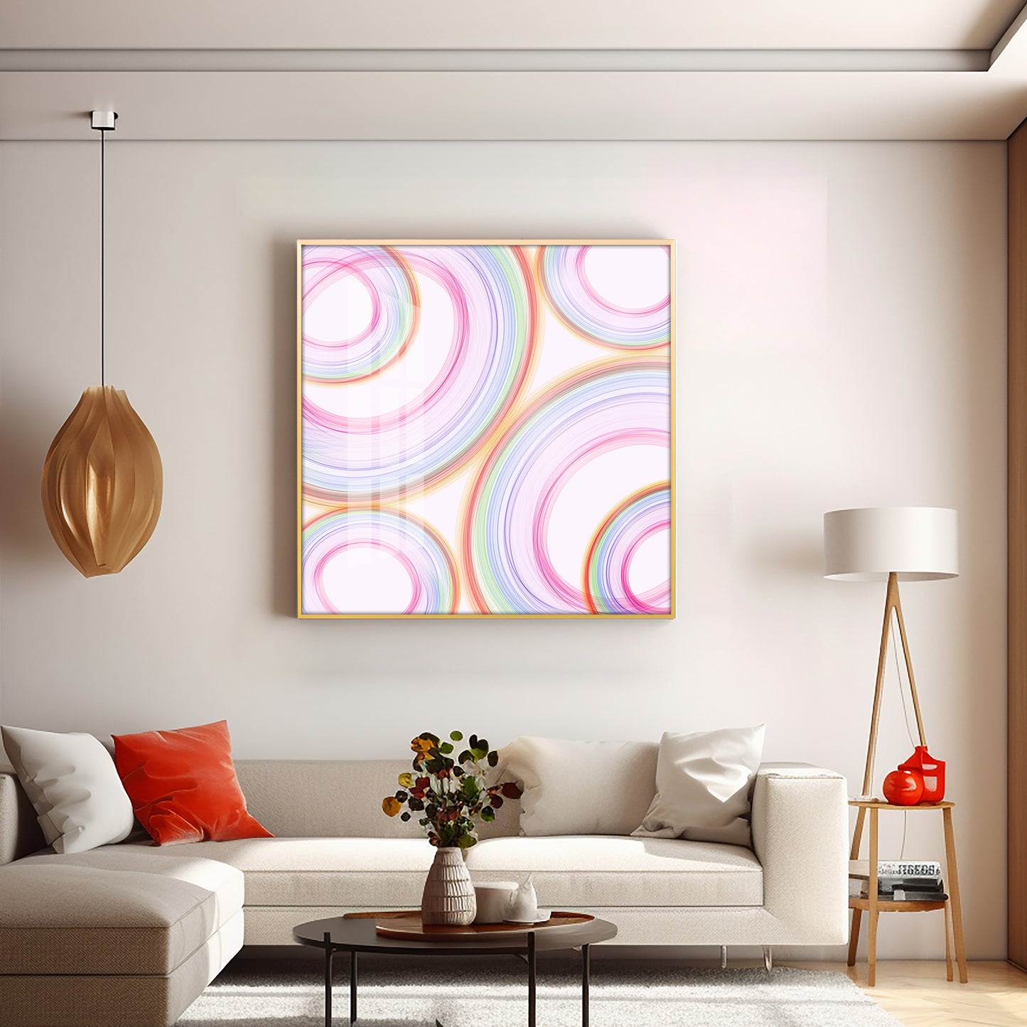 Colorful Radial Motion Effect Premium Acrylic Square Wall Art