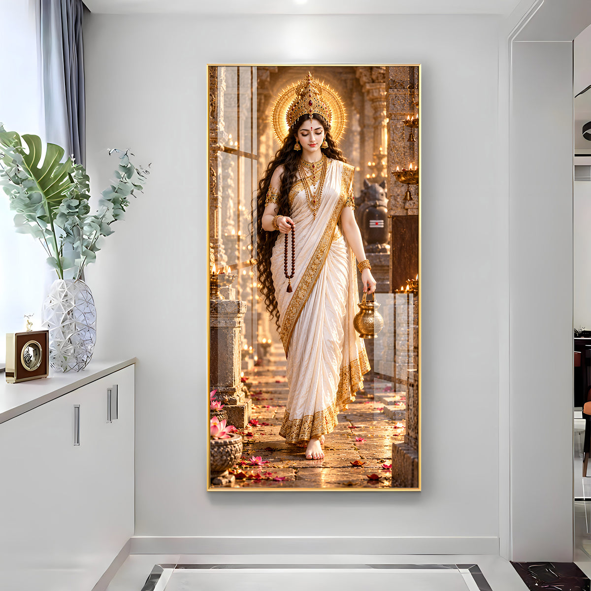Divine Maa Brahmacharini Premium Acrylic Vertical Wall Art