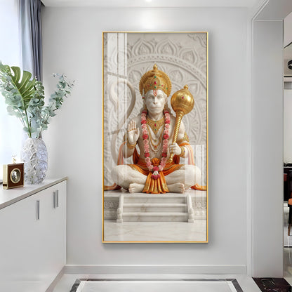 Divine Hanuman Ji Grace Premium Acrylic Vertical Wall Art