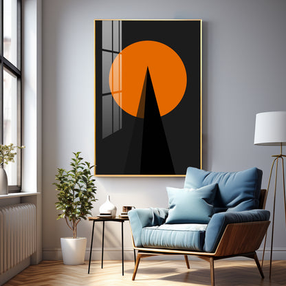 Black Orange Geometry Premium Acrylic Vertical Wall Art