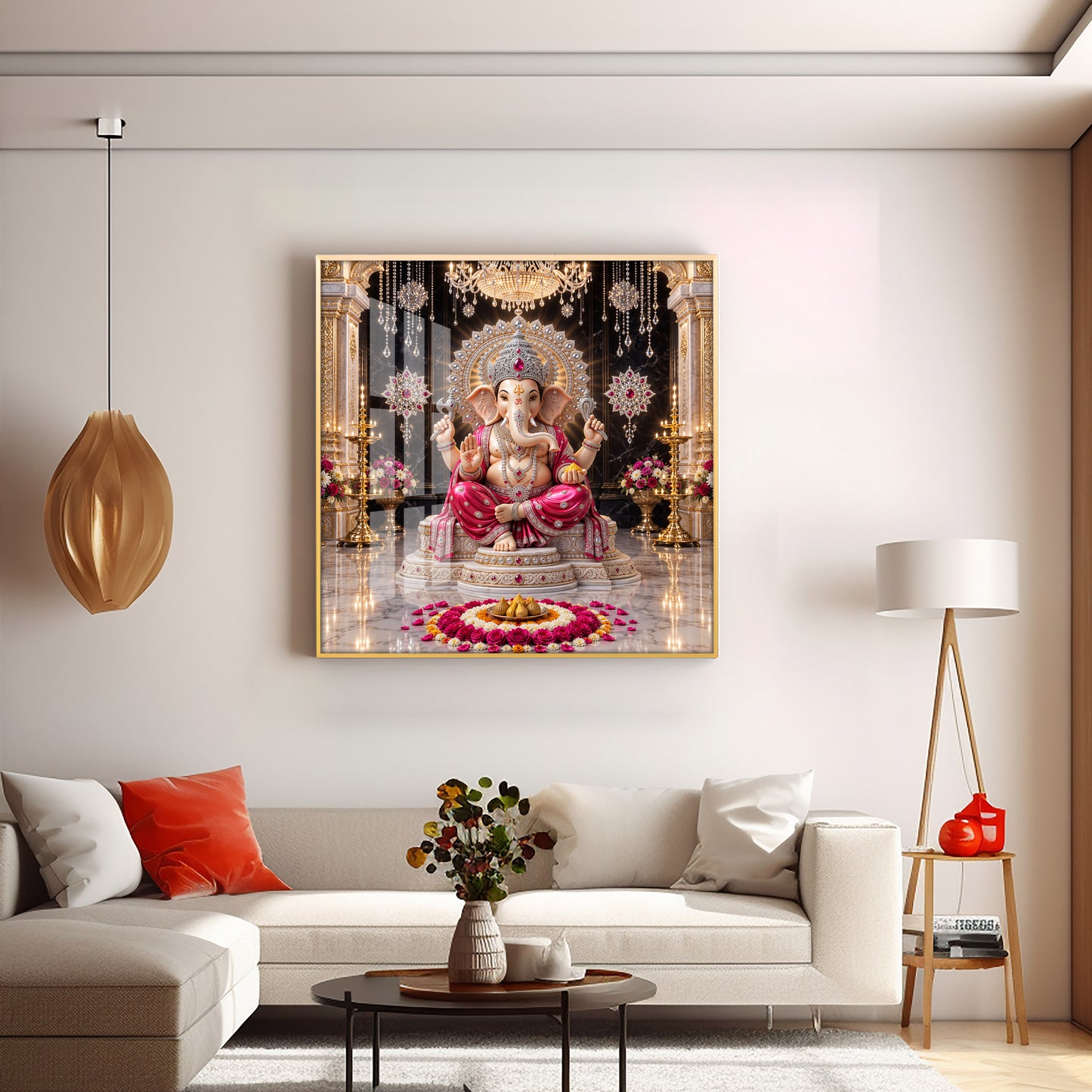 Ganpati Bappa Premium Acrylic Square Wall Art