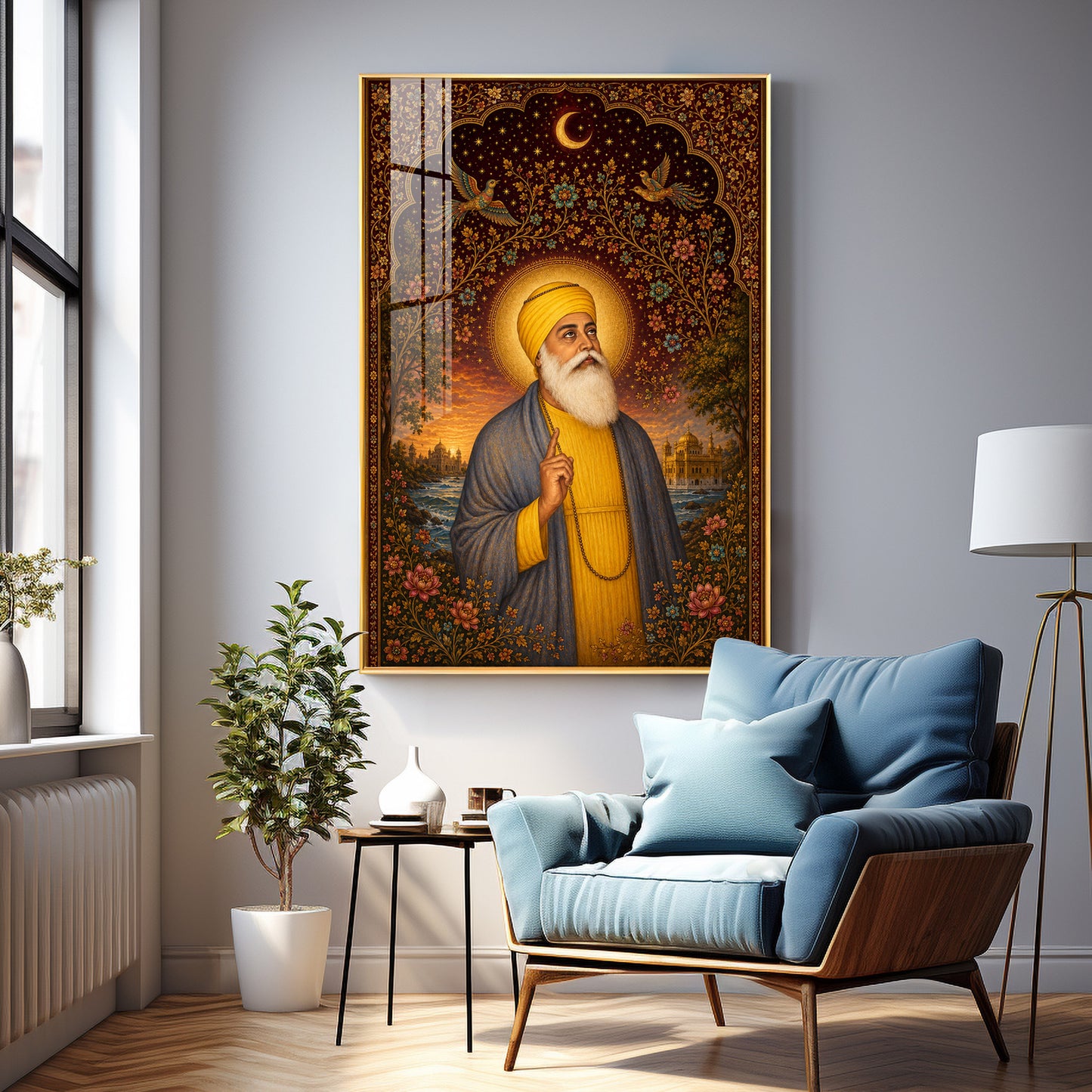 Guru Nanak Dev Ji Spiritual Grace Premium Acrylic Vertical Wall Art