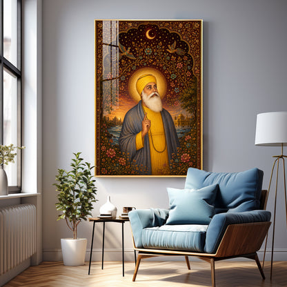 Guru Nanak Dev Ji Spiritual Grace Premium Acrylic Vertical Wall Art