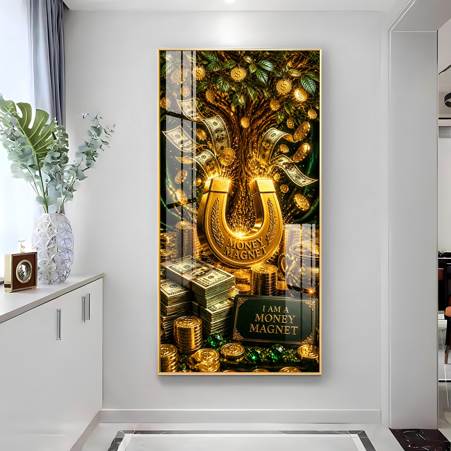 Money Magnet Premium Acrylic Vertical Wall Art