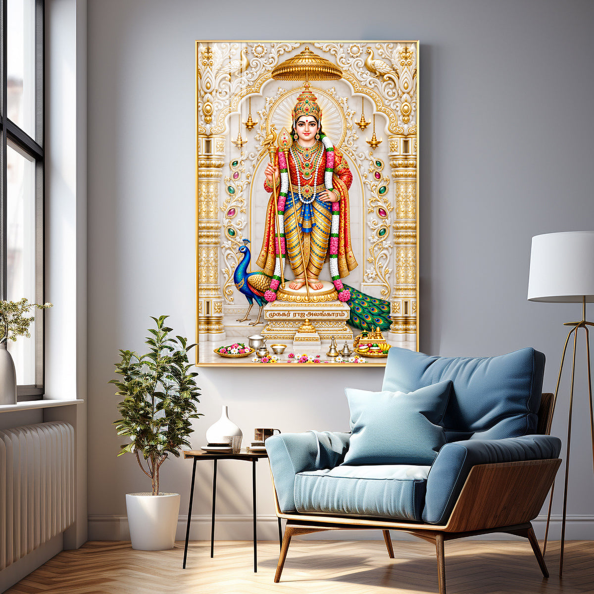 Divine Kartikeya Premium Acrylic Vertical Wall Art