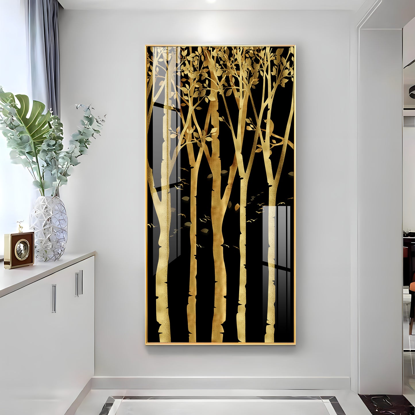 Flowers Abstract Landscape Premium Acrylic Vertical Wall Art