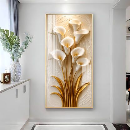 White Calla Lilies Flowers Premium Acrylic Vertical Wall Art