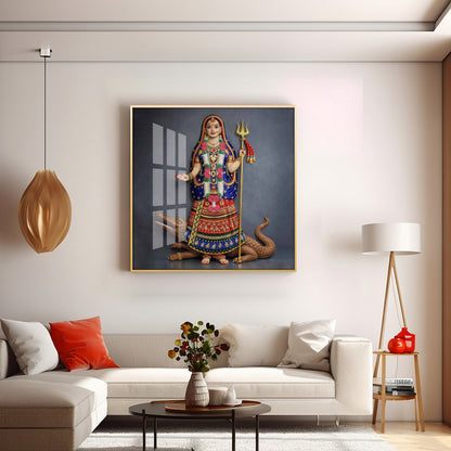 Goddess Khodiyar Maa Premium Acrylic Square Wall Art