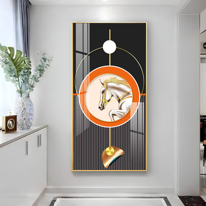Horse Golden Ember Premium Acrylic Vertical Wall Art