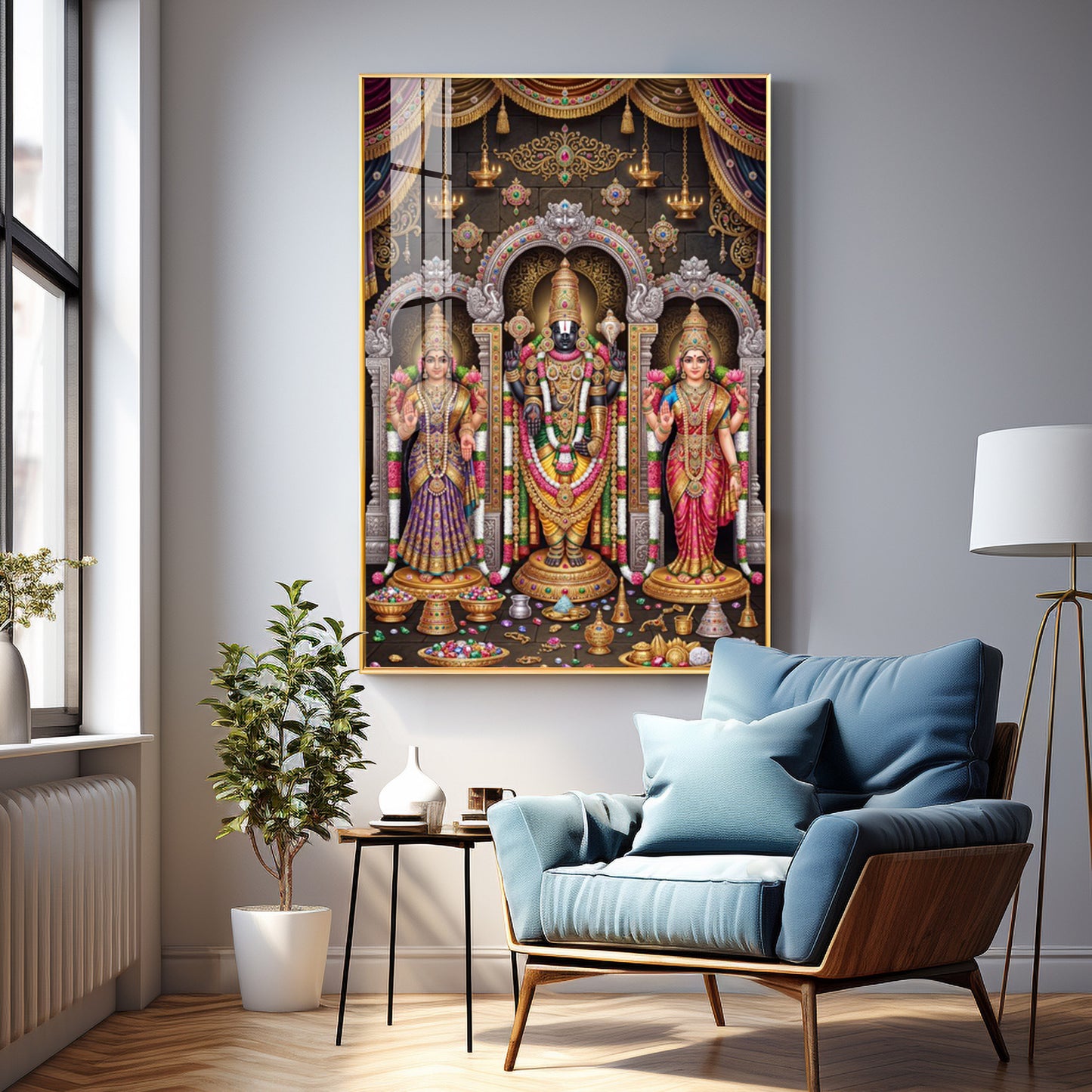 Lord Tirupati Venkateswara Premium Acrylic Vertical Wall Art