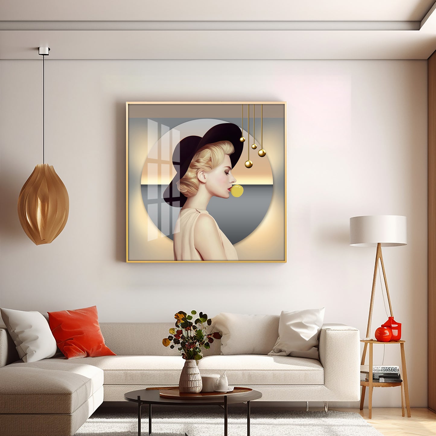 Modern Lady Premium Acrylic Square Wall Art