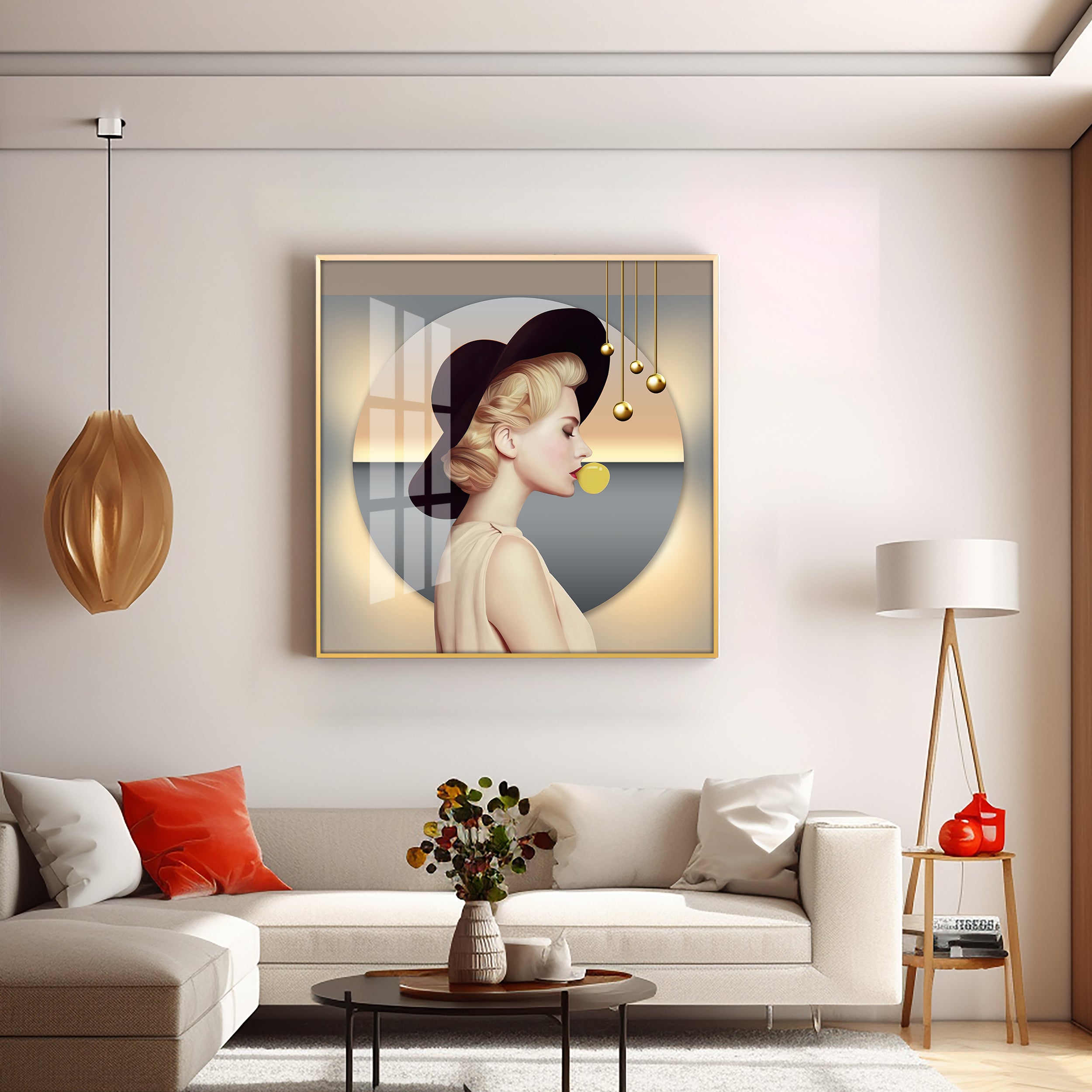 Modern Lady Premium Acrylic Square Wall Art