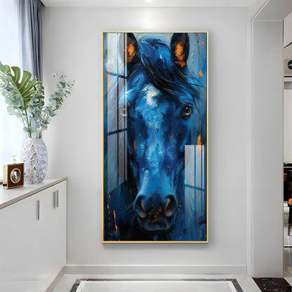 Blue Horse Premium Acrylic Vertical Wall Art