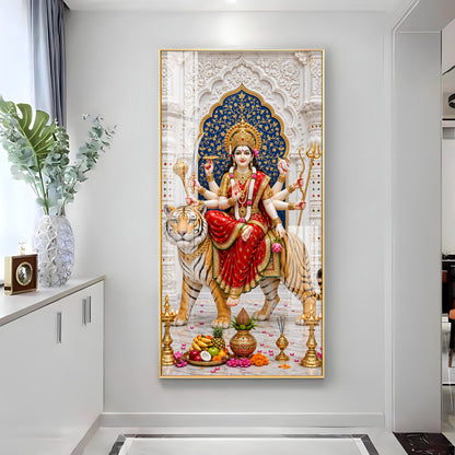 Elegant Durga Mata Premium Acrylic Vertical Wall Art