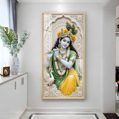 Divine Murali Krishna Premium Acrylic Vertical Wall Art