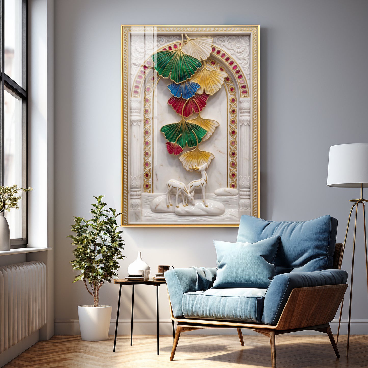 Elegant Feather Premium Acrylic Vertical Wall Art