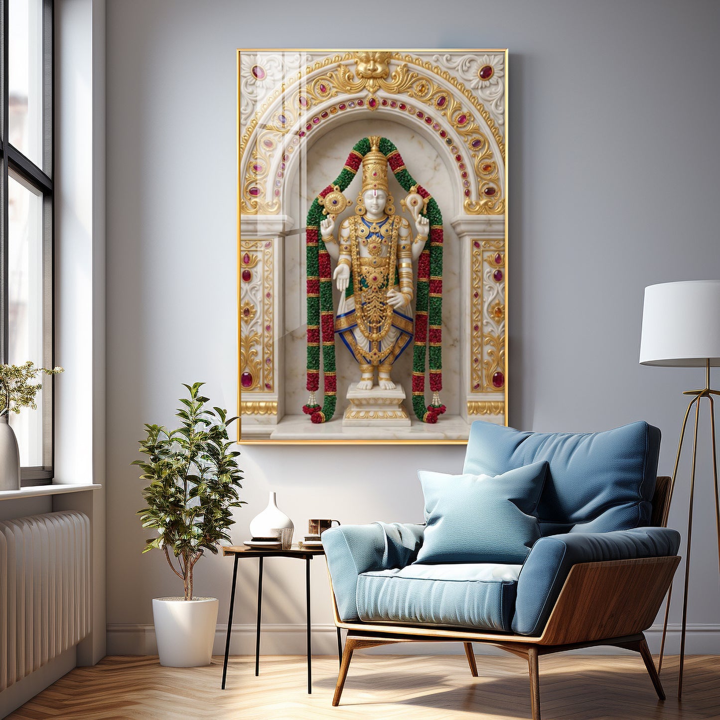 Lord Tirupati Bala Ji Premium Acrylic Vertical Wall Art