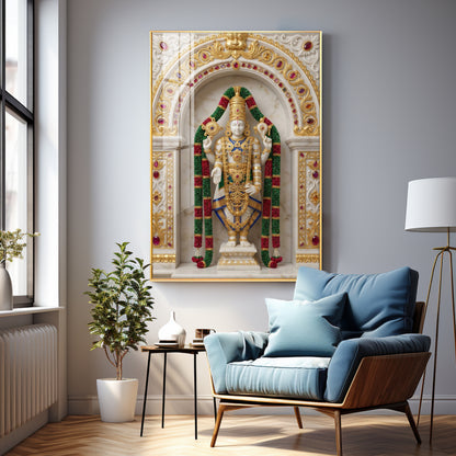 Lord Tirupati Bala Ji Premium Acrylic Vertical Wall Art