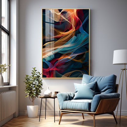Vibrant Wave Symphony Premium Acrylic Vertical Wall Art