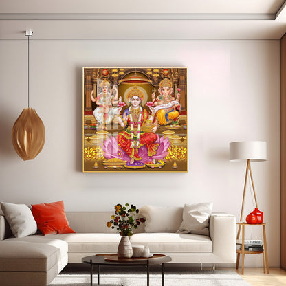Enchanted Laxmi Ji Divinity Premium Acrylic Square Wall Art
