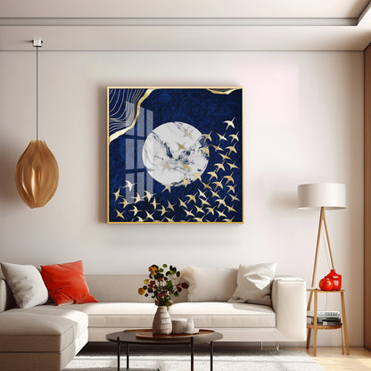 Flying Flamingo Premium Acrylic Square Wall Art