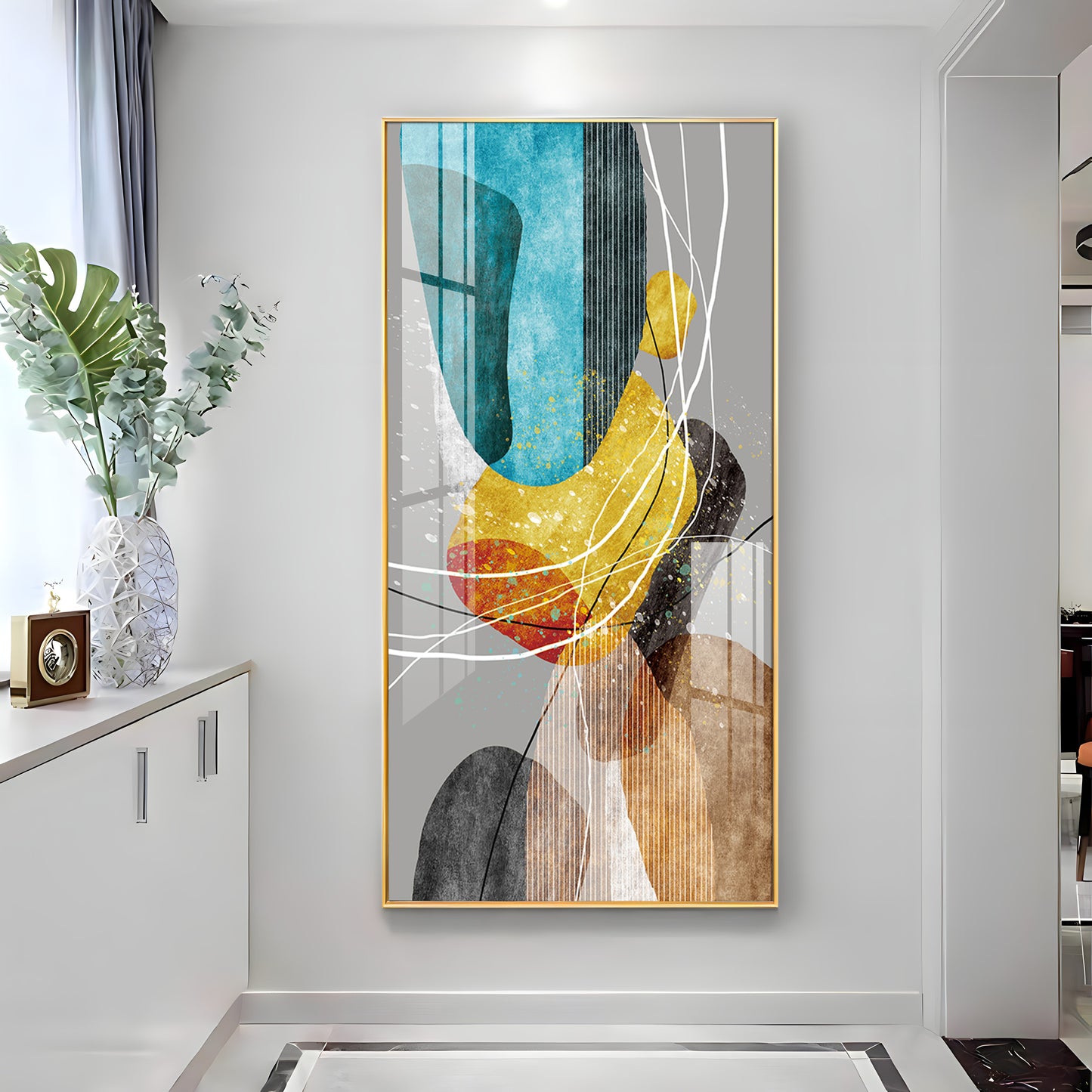 Abstract Textured Elements Premium Acrylic Vertical Wall Art