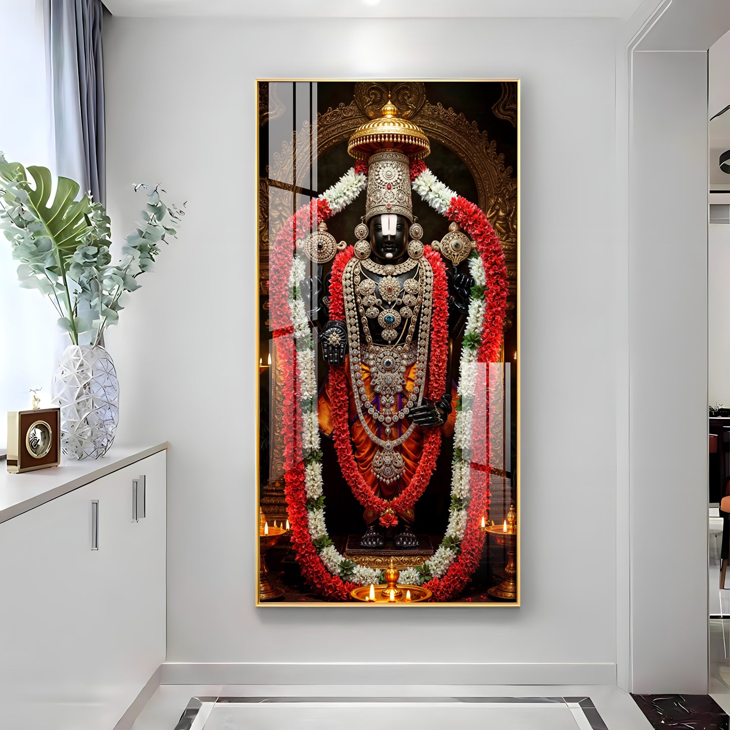 Lord Tirupati Balaji Premium Acrylic Vertical Wall Art