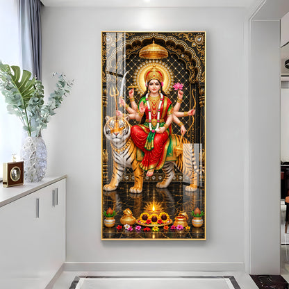 Durga Mata Premium Acrylic Vertical Wall Art