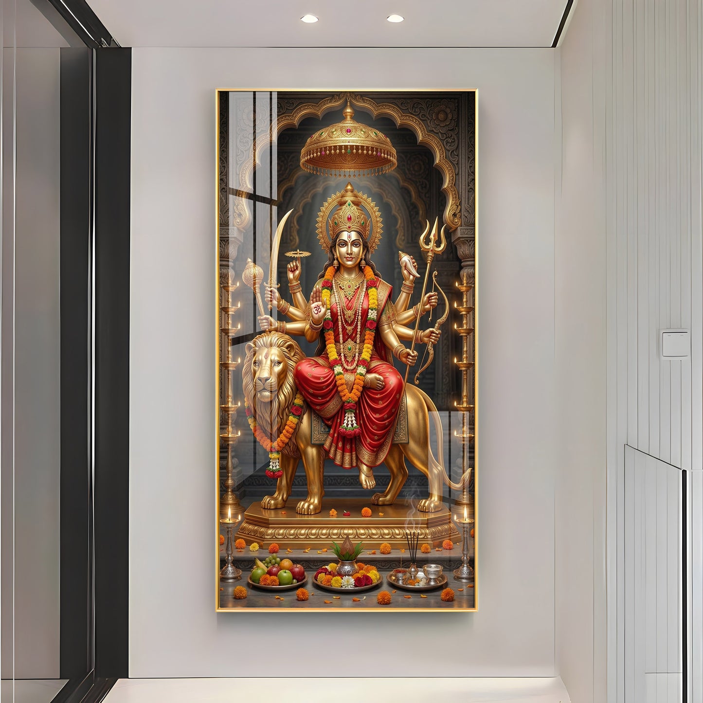 Maa Durga Blessing Premium Acrylic Vertical Wall Art