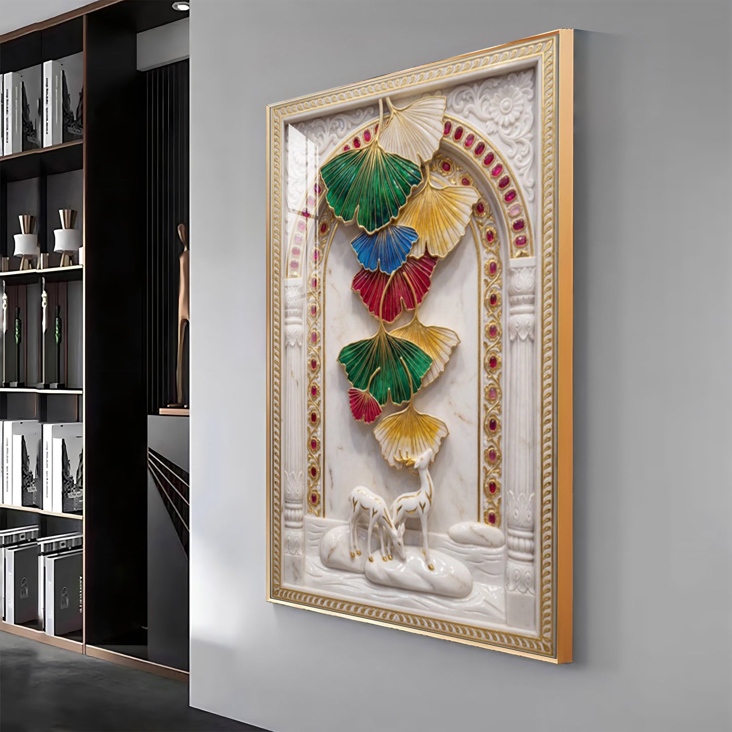 Elegant Feather Premium Acrylic Vertical Wall Art