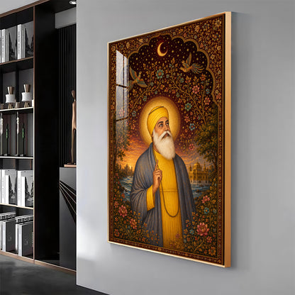 Guru Nanak Dev Ji Spiritual Grace Premium Acrylic Vertical Wall Art