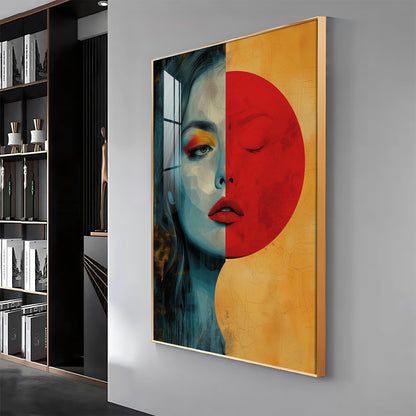Abstract Serenity Modern Woman Premium Acrylic Vertical Wall Art