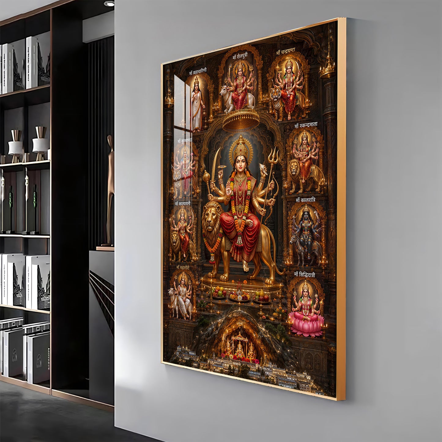 Goddess Navdurga Premium Acrylic Vertical Wall Art