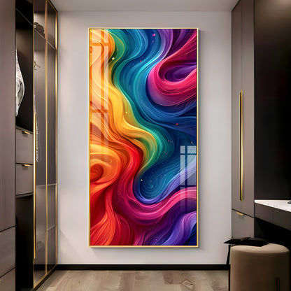 Color Swirl Abstract Premium Acrylic Vertical Wall Art