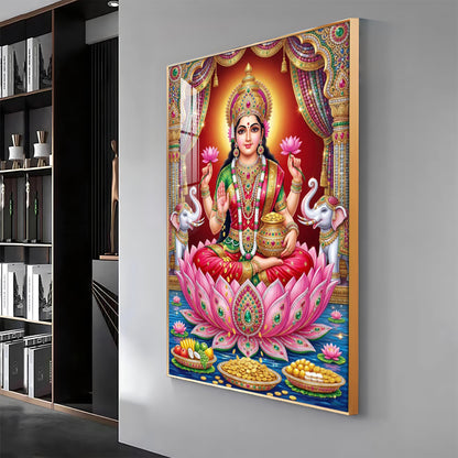 Goddess Mahalakshmi Premium Acrylic Vertical Wall Art